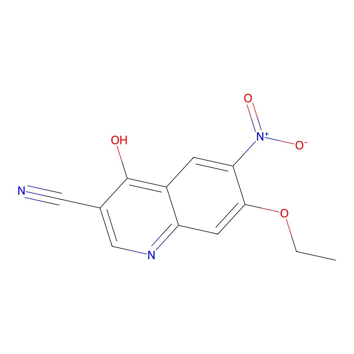 7-Ethoxy-4-hydroxy-6-nitroquinoline-3-carbonitrile molecular structure, CAS 214476-08-1