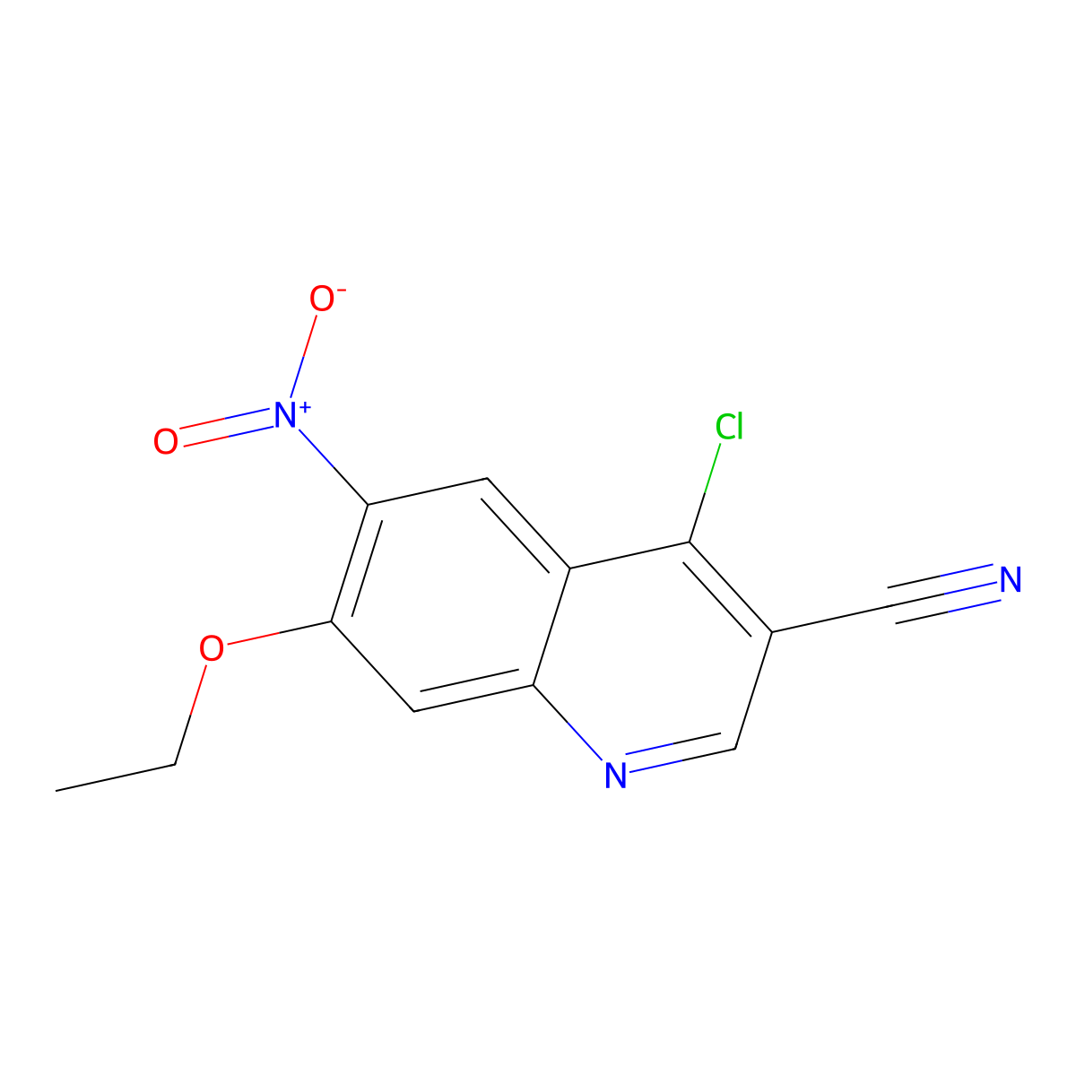4-Chloro-7-ethoxy-6-nitroquinoline-3-carbonitrile molecular structure, CAS 214476-09-2