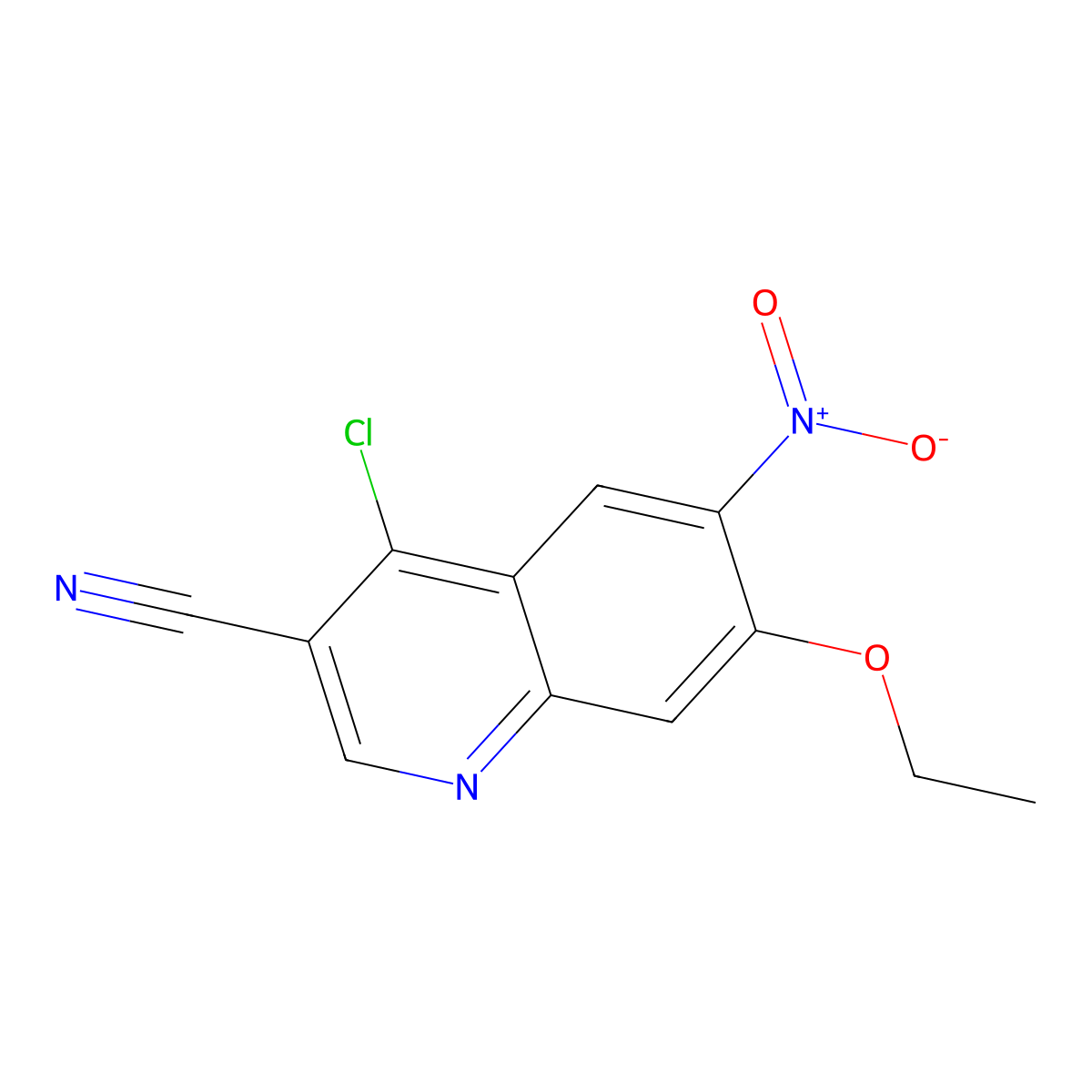 4-Chloro-7-ethoxy-6-nitroquinoline-3-carbonitrile molecular structure, CAS 214476-09-2