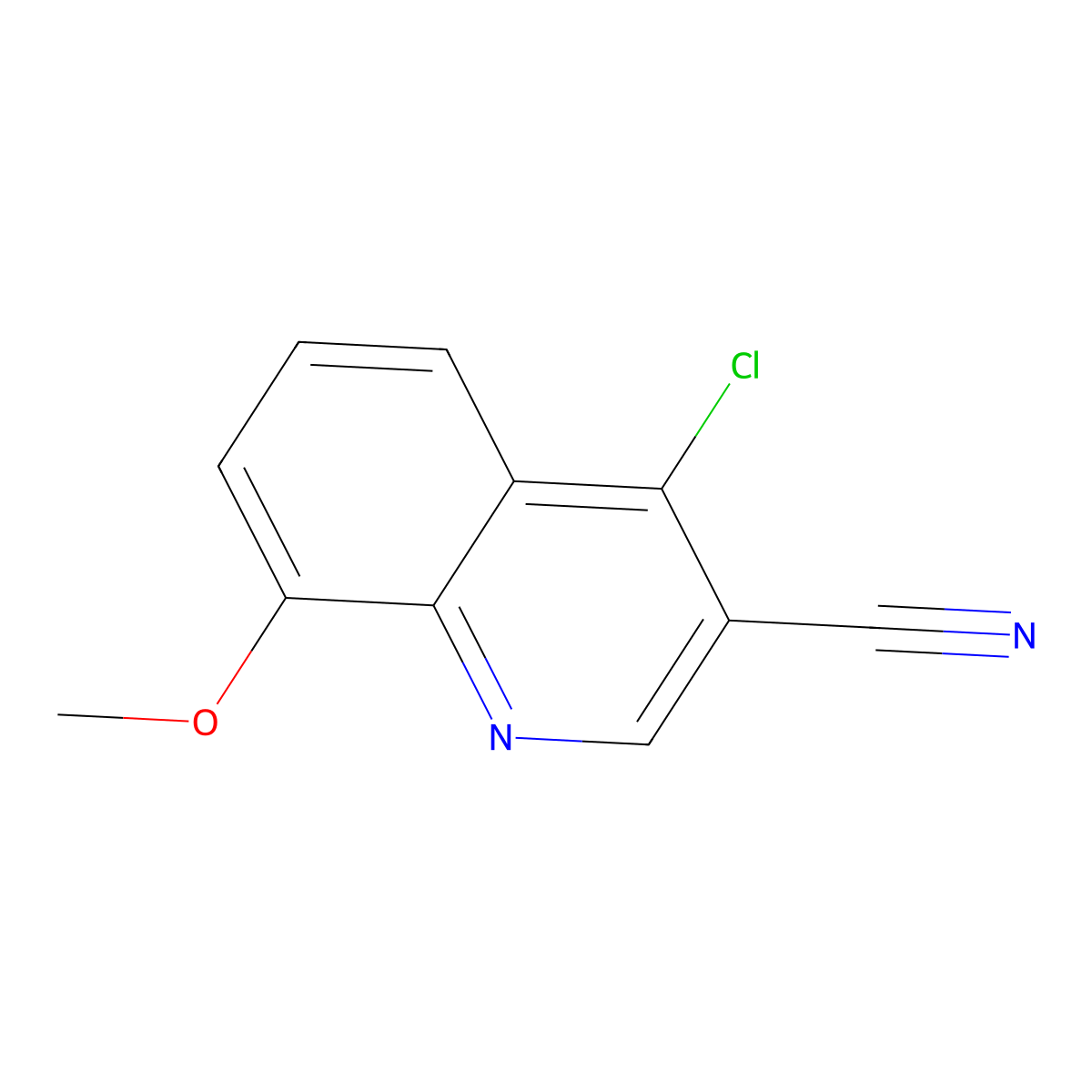 4-Chloro-8-methoxyquinoline-3-carbonitrile molecular structure, CAS 214476-78-5