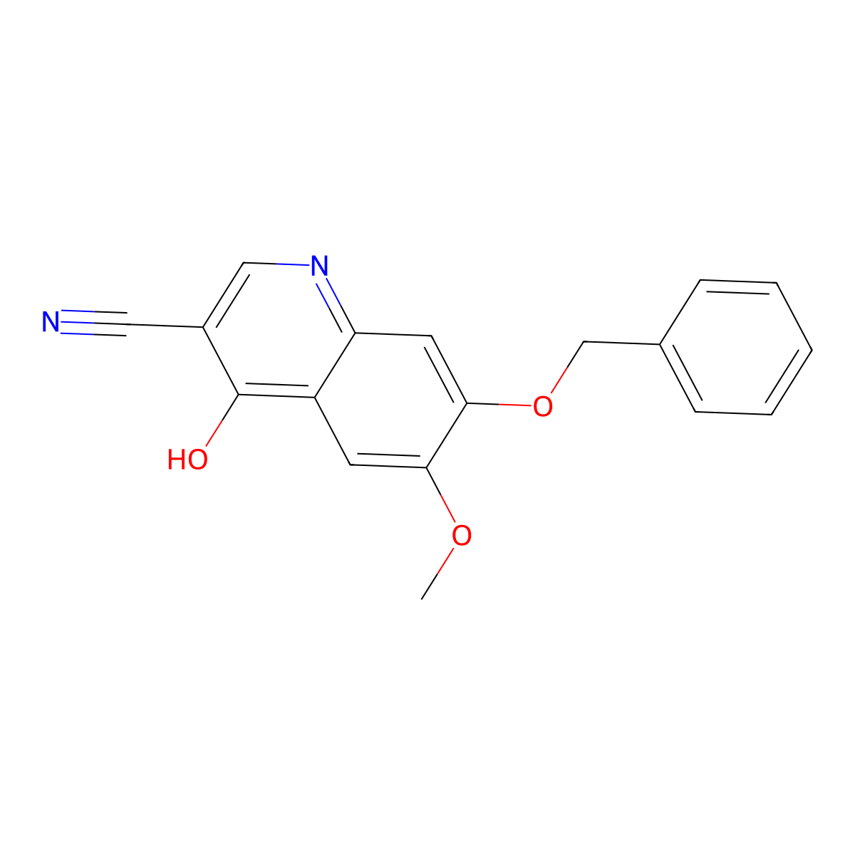 7-(Benzyloxy)-4-hydroxy-6-methoxyquinoline-3-carbonitrile molecular structure, CAS 214476-89-8