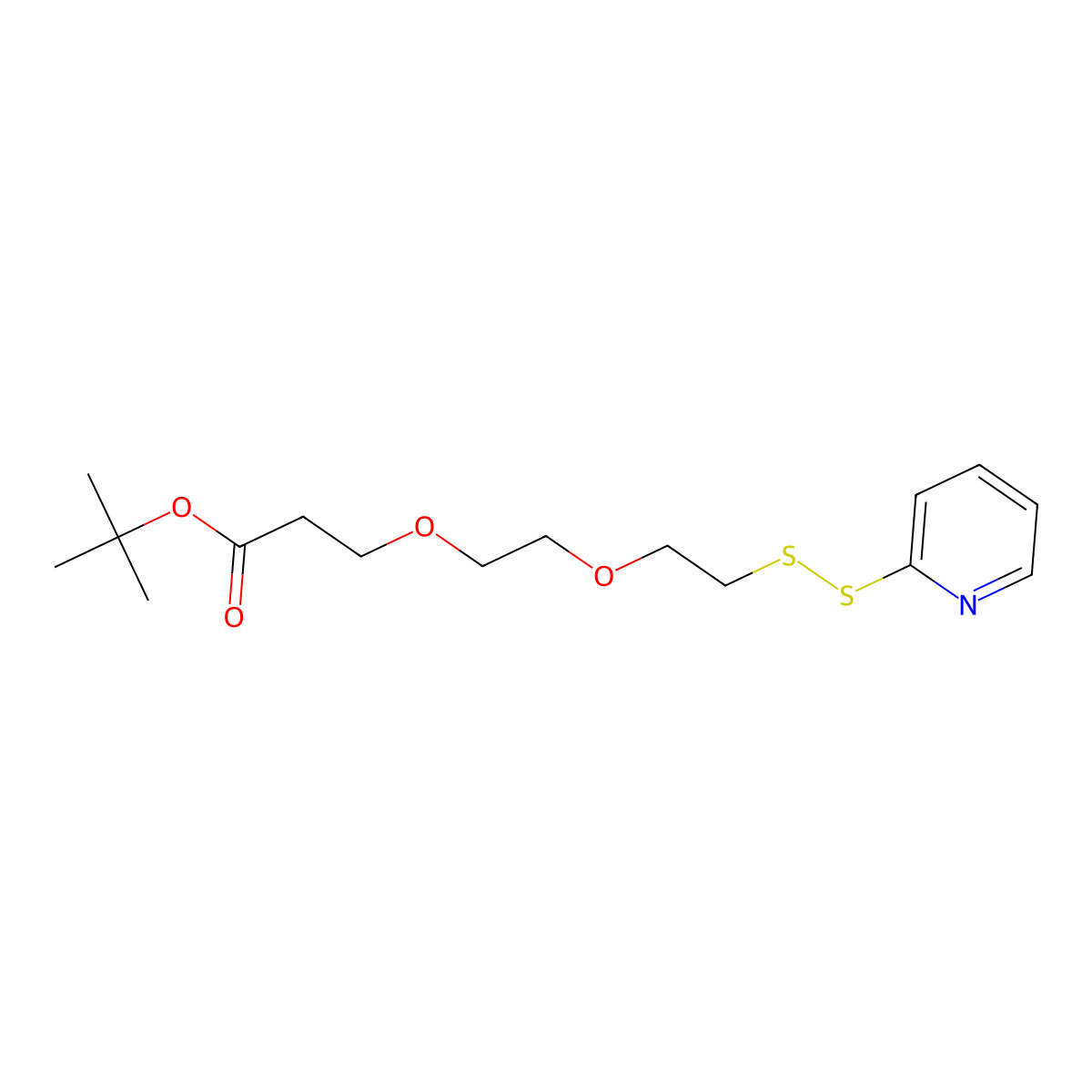 (2-pyridyldithio)-PEG2-t-butyl ester molecular structure, CAS 2144777-73-9