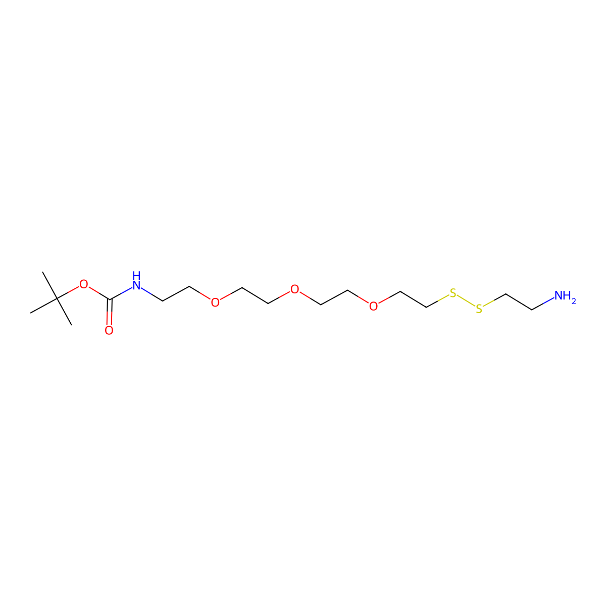 Amino-ethyl-SS-PEG3-NHBoc molecular structure, CAS 2144777-87-5