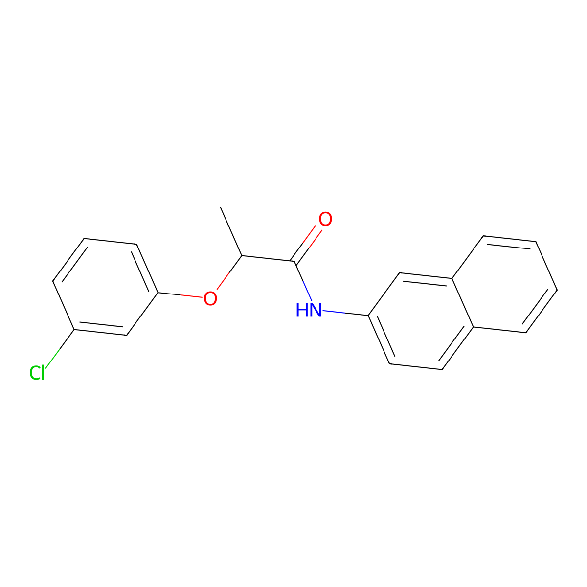 2-(3-chlorophenoxy)-N-(2-naphthyl)propanamide molecular structure, CAS 214478-74-7