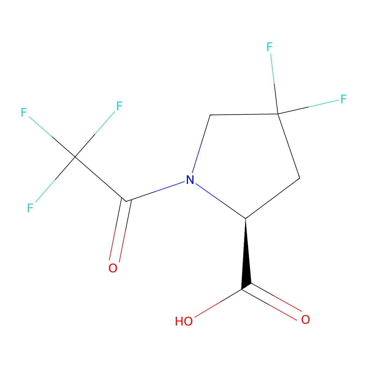 (2S)-4,4-difluoro-1-(trifluoroacetyl)pyrrolidine-2-carboxylic acid molecular structure, CAS 2144878-73-7