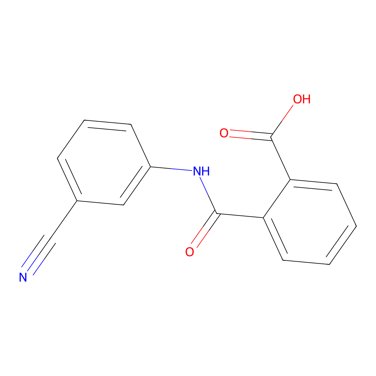 2-[(3-Cyanophenyl)carbamoyl]benzoic acid molecular structure, CAS 214494-73-2