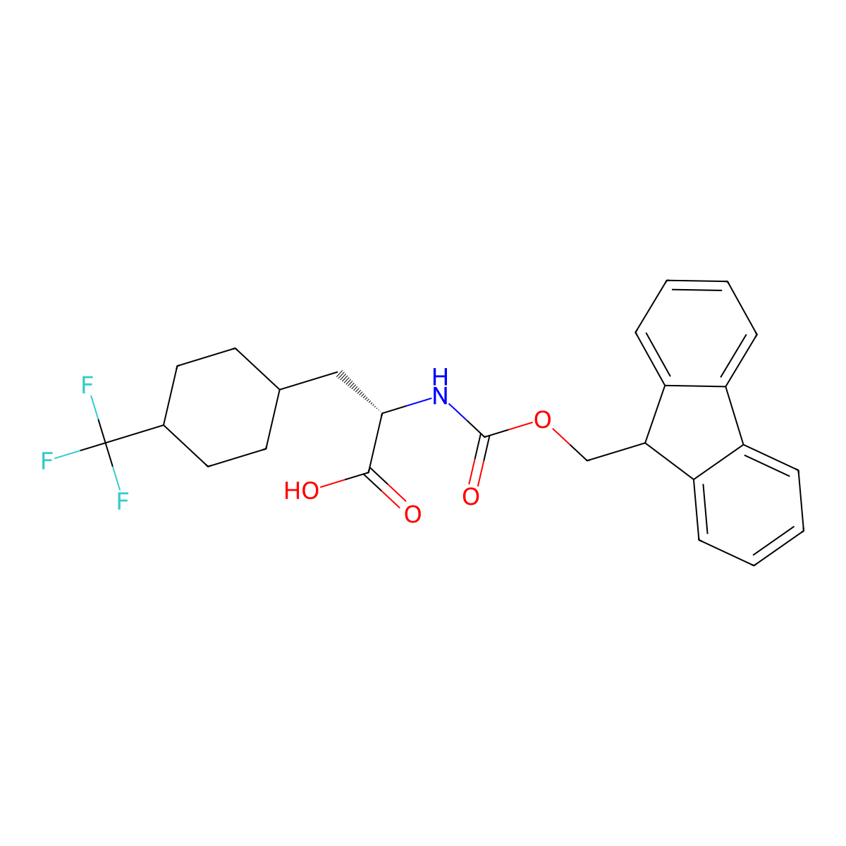 (S)-Fmoc-3-(4-(trifluoromethyl)cyclohexyl)-Ala-OH molecular structure, CAS 2144949-53-9