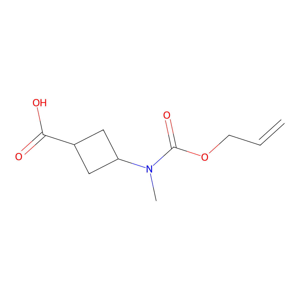 3-{Methyl[(prop-2-en-1-yloxy)carbonyl]amino}cyclobutane-1-carboxylic acid molecular structure, CAS 2144975-89-1