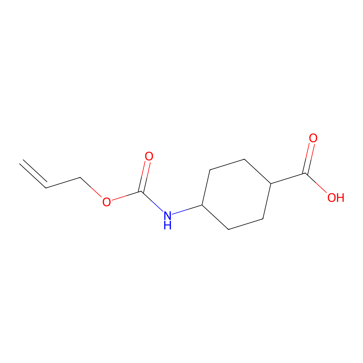 trans 4-Allyloxycarbonylamino-cyclohexanecarboxylic acid molecular structure, CAS 2144982-04-5