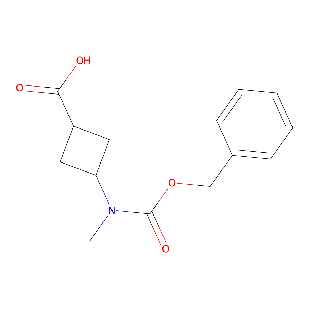 3-{[(Benzyloxy)carbonyl](methyl)amino}cyclobutane-1-carboxylic acid molecular structure, CAS 2144987-28-8