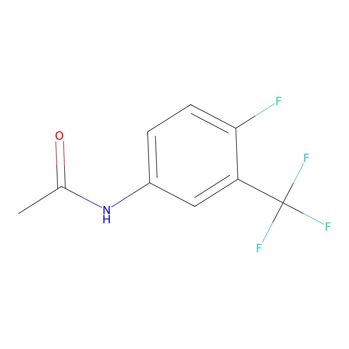 Acetamide, N-[4-fluoro-3-(trifluoromethyl)phenyl]- molecular structure, CAS 2145-38-2