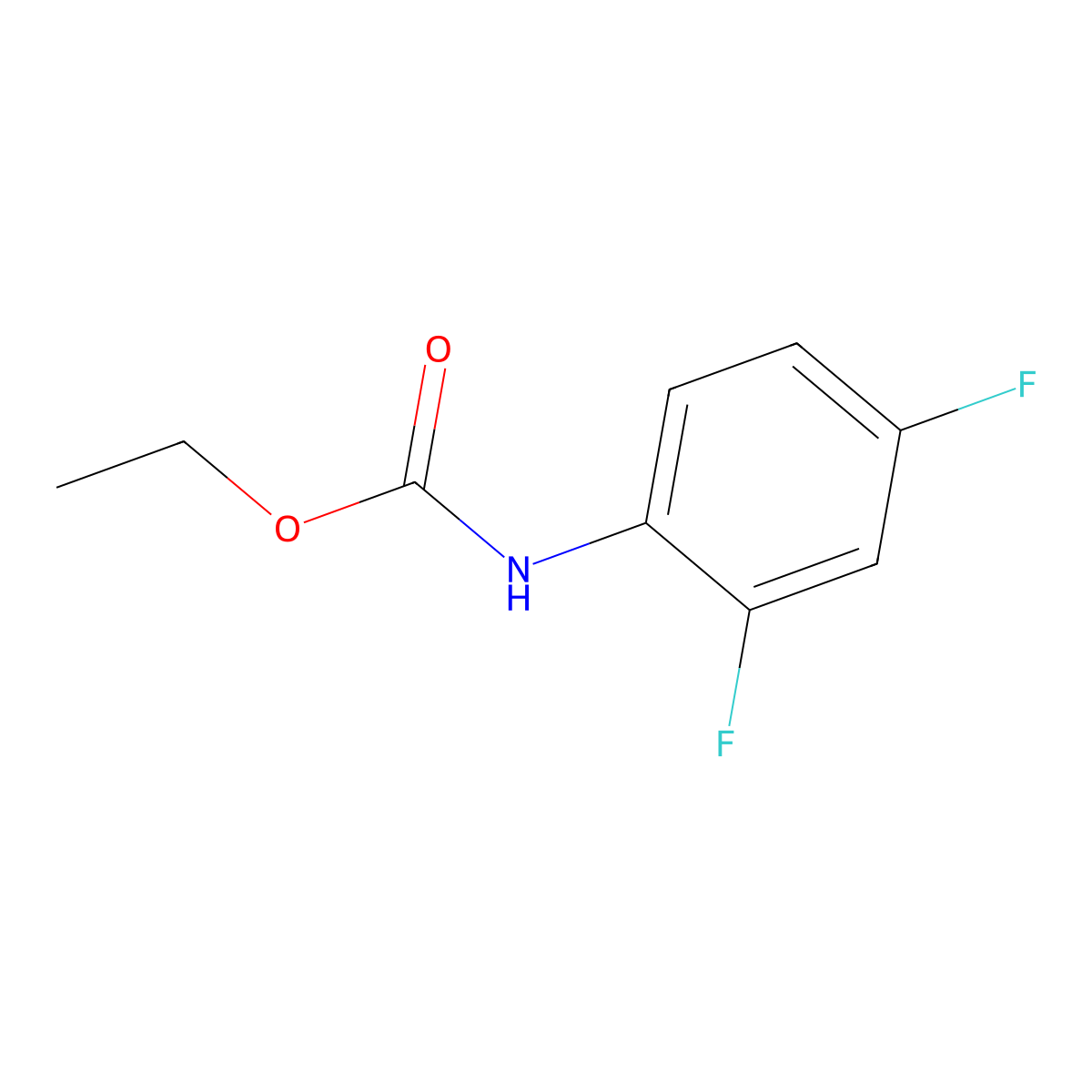 Ethyl n-(2,4-difluorophenyl)carbamate molecular structure, CAS 2145-87-1