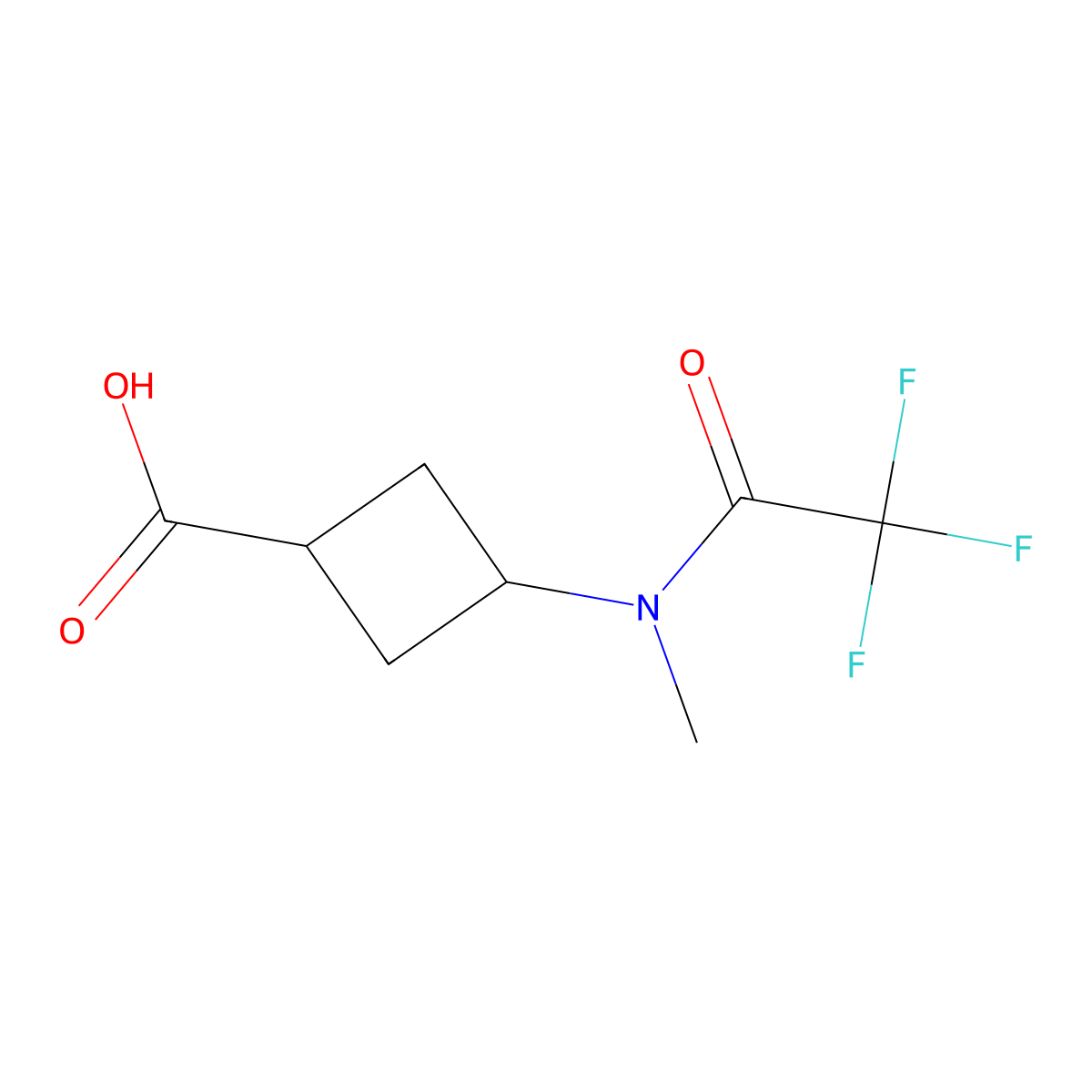 3-(2,2,2-trifluoro-N-methylacetamido)cyclobutane-1-carboxylic acid molecular structure, CAS 2145032-37-5