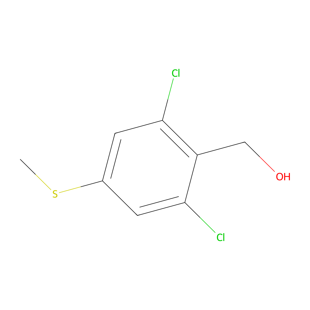 2,6-Dichloro-4-(methylthio)benzyl alcohol molecular structure, CAS 2145093-87-2