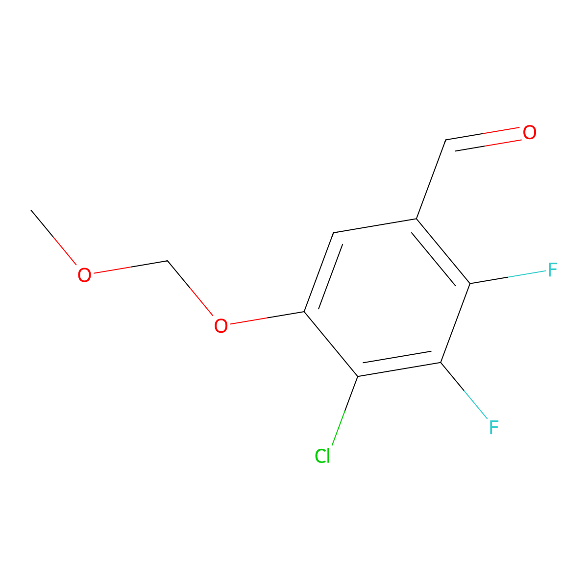 4-Chloro-2,3-difluoro-5-(methoxymethoxy)benzaldehyde molecular structure, CAS 2145093-95-2
