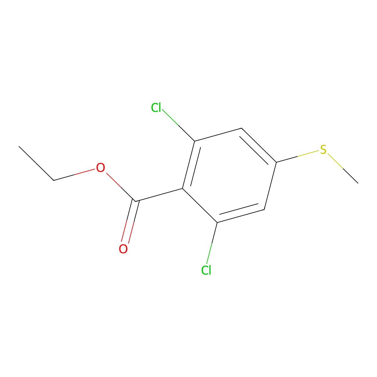 2,6-Dichloro-4-(methylsulfanyl)benzoic acid ethyl ester molecular structure, CAS 2145093-96-3