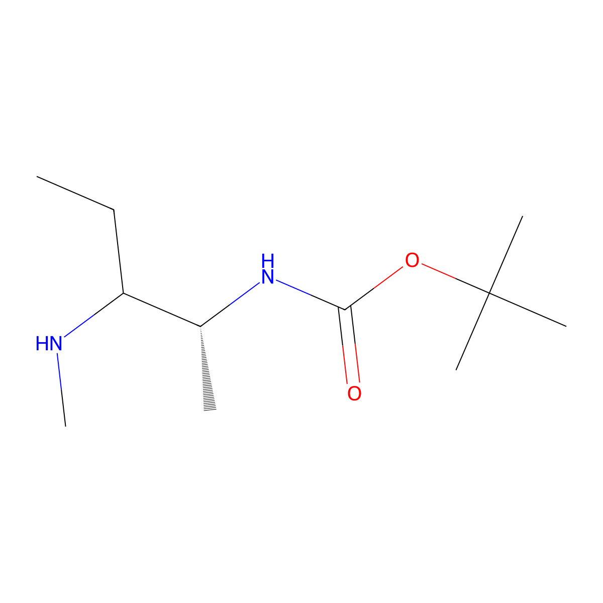 tert-butyl N-[(2R)-3-(methylamino)pentan-2-yl]carbamate molecular structure, CAS 2145137-06-8