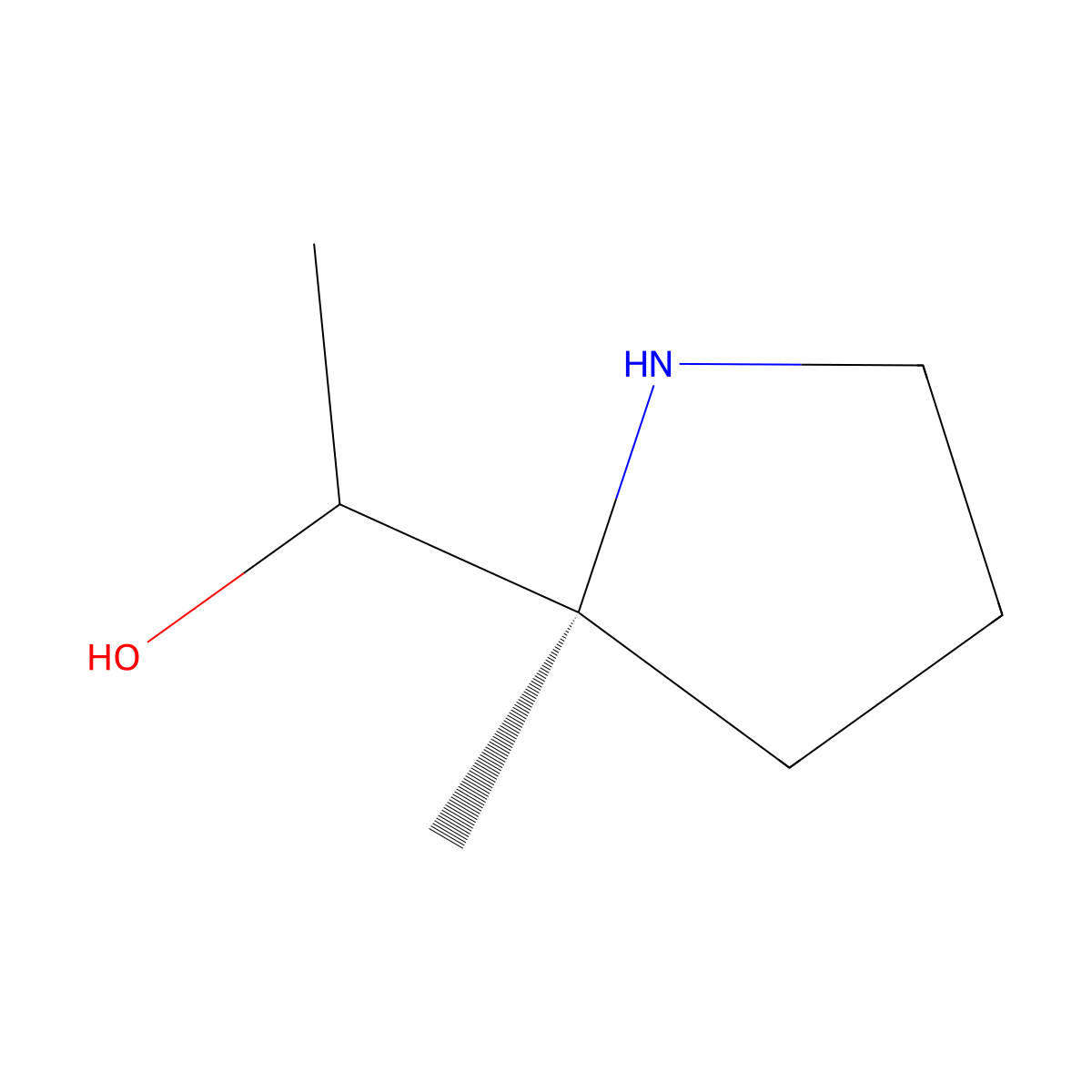 1-[(2S)-2-methylpyrrolidin-2-yl]ethan-1-ol molecular structure, CAS 2145219-59-4