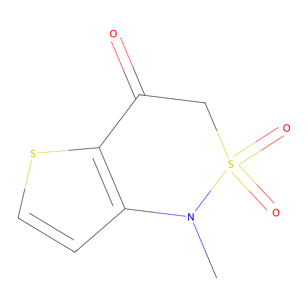 1-Methyl-2,2-dioxothieno[3,2-c]thiazin-4-one molecular structure, CAS 214532-10-2