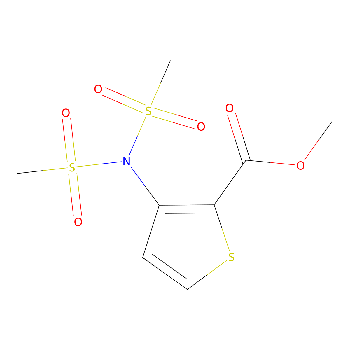 Methyl 3-[bis(methylsulfonyl)amino]thiophene-2-carboxylate molecular structure, CAS 214532-29-3