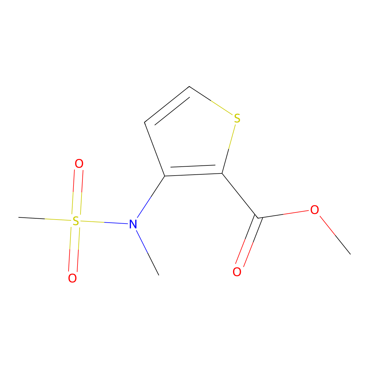 Methyl 3-[methyl(methylsulfonyl)amino]-2-thiophenecarboxylate molecular structure, CAS 214532-30-6
