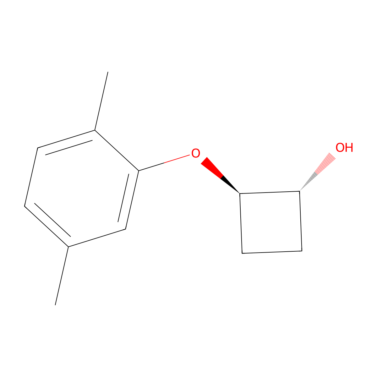 (1R,2R)-2-(2,5-dimethylphenoxy)cyclobutan-1-ol molecular structure, CAS 2145338-29-8