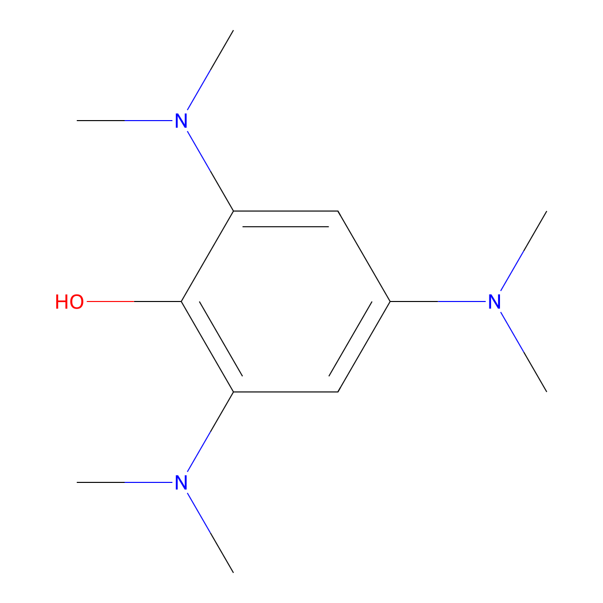2,4,6-Tris(dimethylamino)phenol molecular structure, CAS 21454-20-6