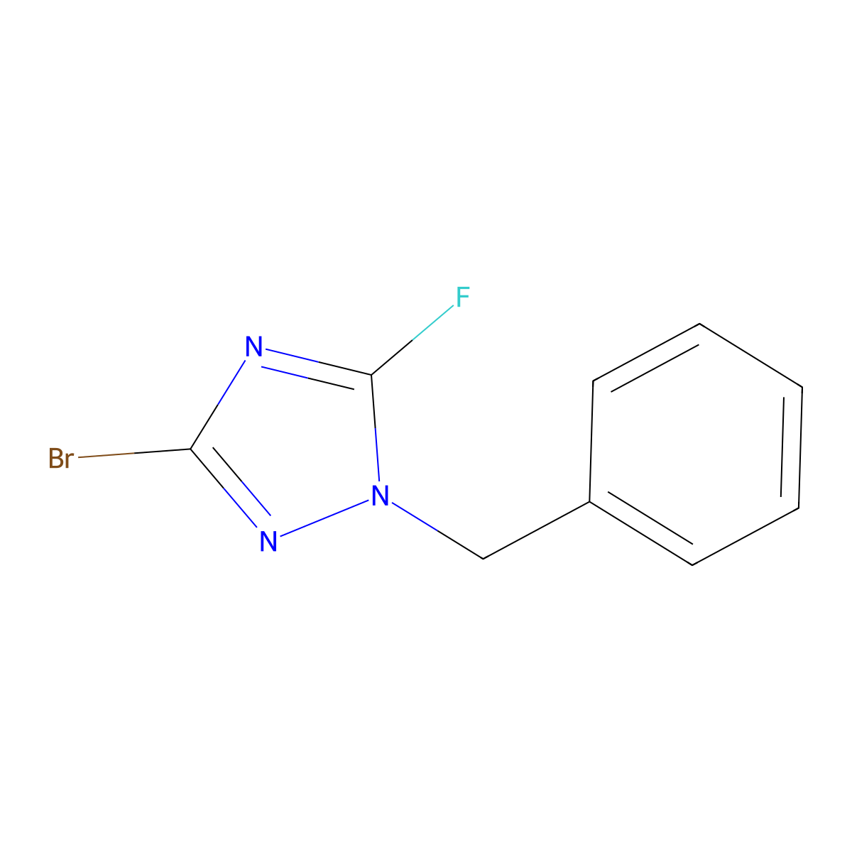 1-Benzyl-3-bromo-5-fluoro-1H-1,2,4-triazole molecular structure, CAS 214540-43-9
