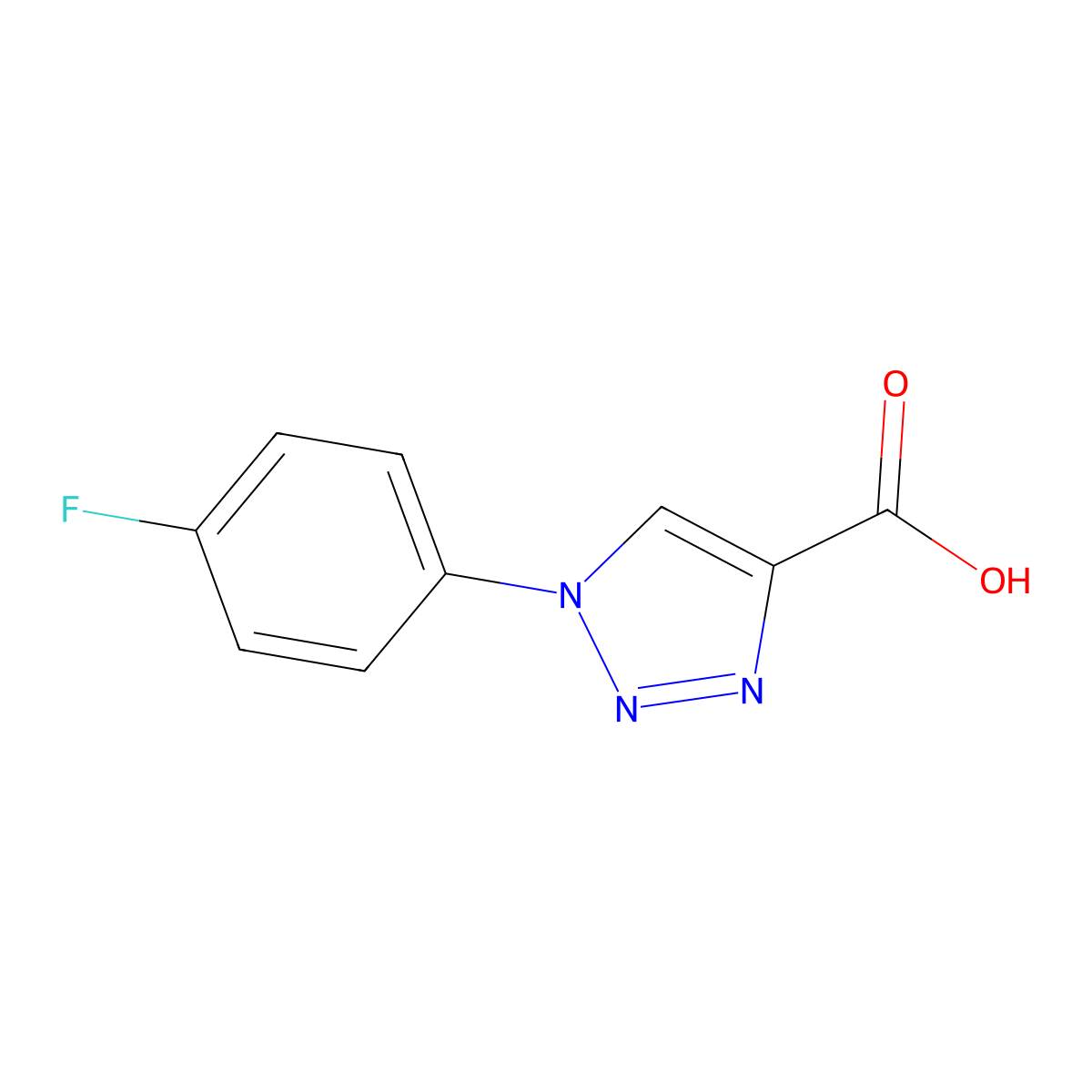 1-(4-fluorophenyl)-1H-1,2,3-triazole-4-carboxylic acid molecular structure, CAS 214541-35-2