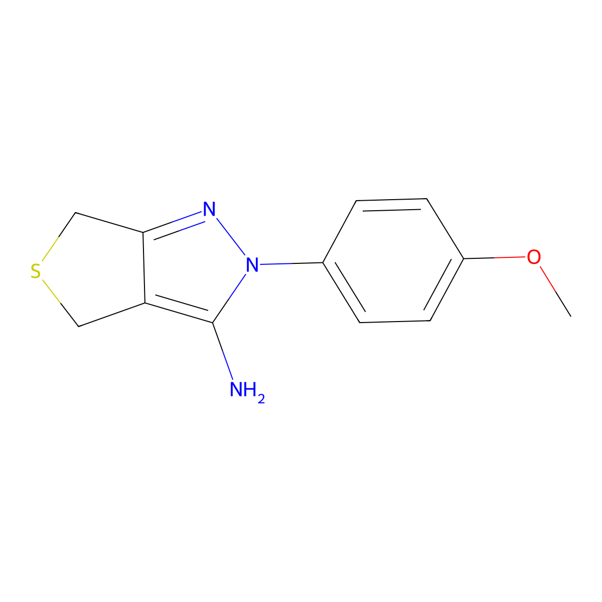 2-(4-Methoxy-phenyl)-2,6-dihydro-4H-thieno[3,4-c]pyrazol-3-ylamine molecular structure, CAS 214542-49-1