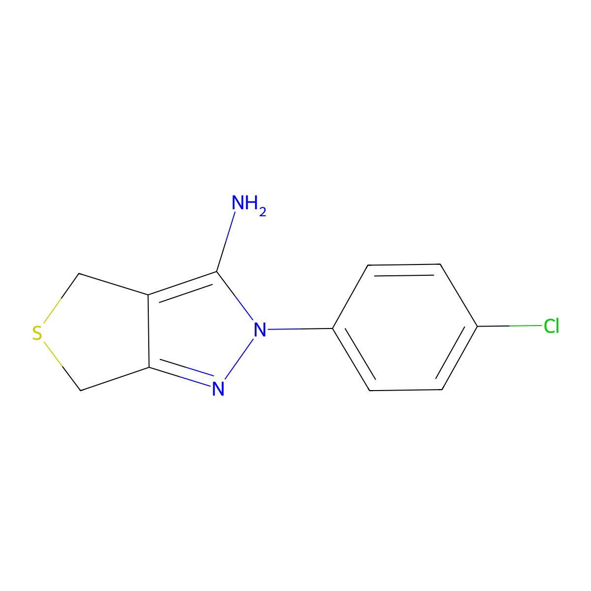 2-(4-Chlorophenyl)-2,6-dihydro-4H-thieno[3,4-c]pyrazol-3-amine molecular structure, CAS 214542-52-6