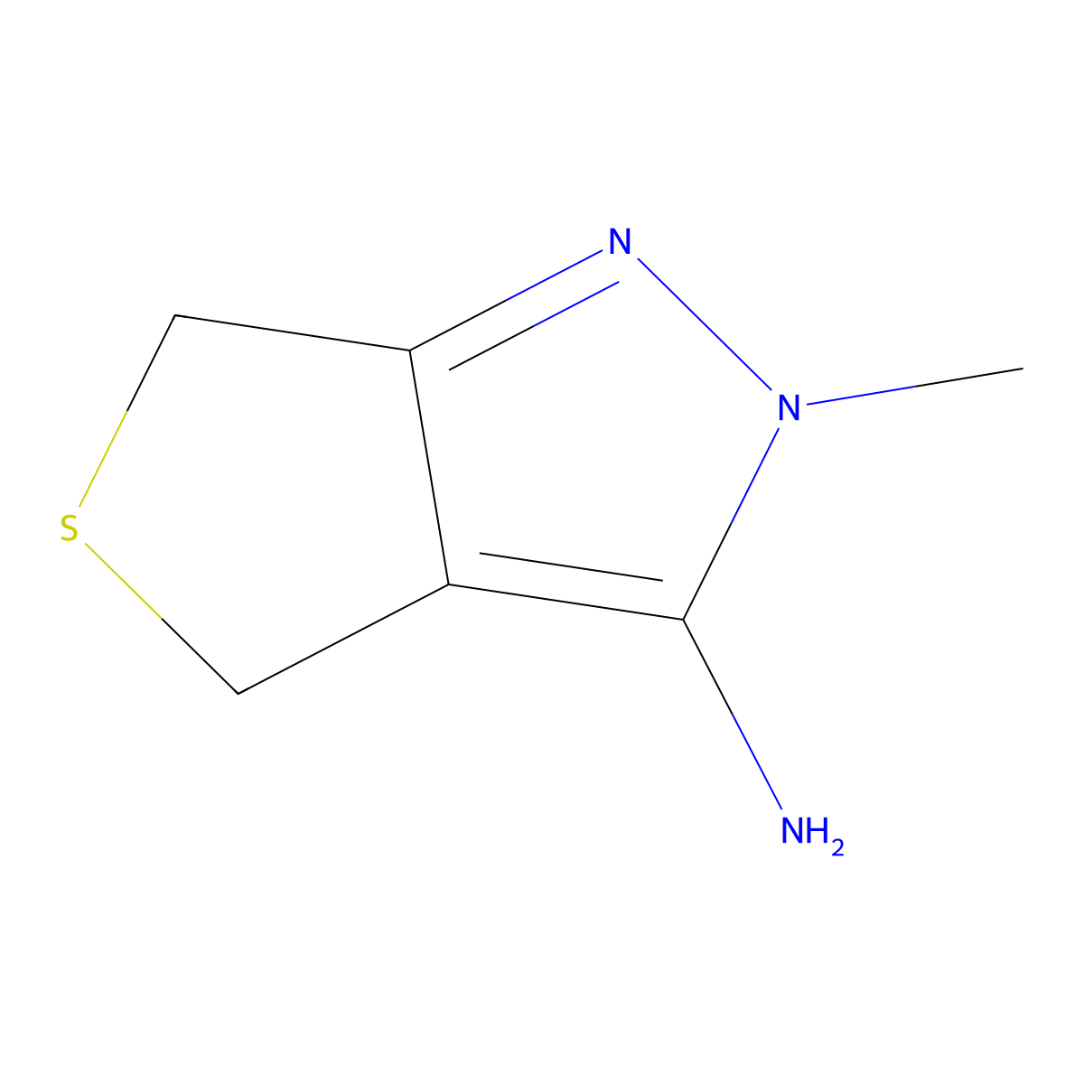 2-Methyl-2,6-dihydro-4H-thieno(3,4-c)pyrazol-3-amine molecular structure, CAS 214542-56-0