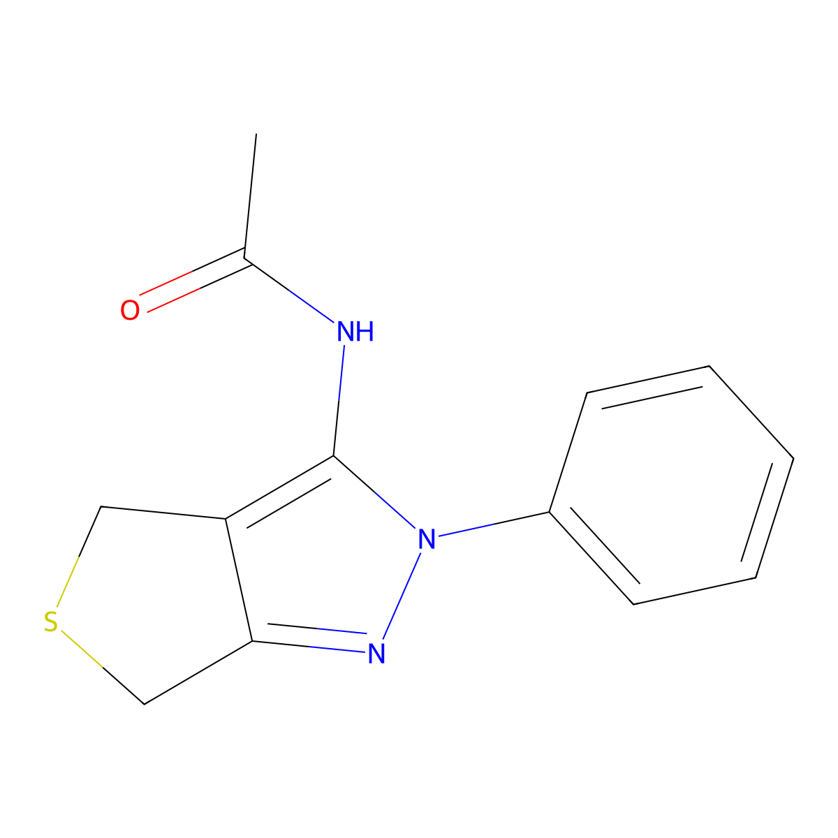 N-(2-phenyl-4,6-dihydrothieno[3,4-c]pyrazol-3-yl)acetamide molecular structure, CAS 214542-61-7