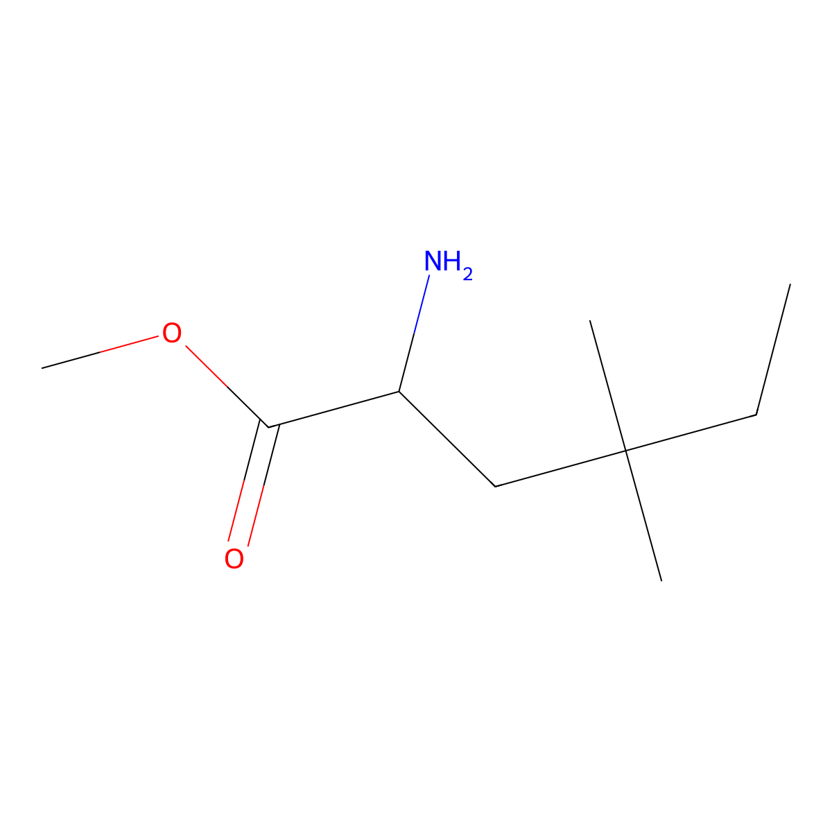 Methyl 2-amino-4,4-dimethylhexanoate molecular structure, CAS 2145436-28-6