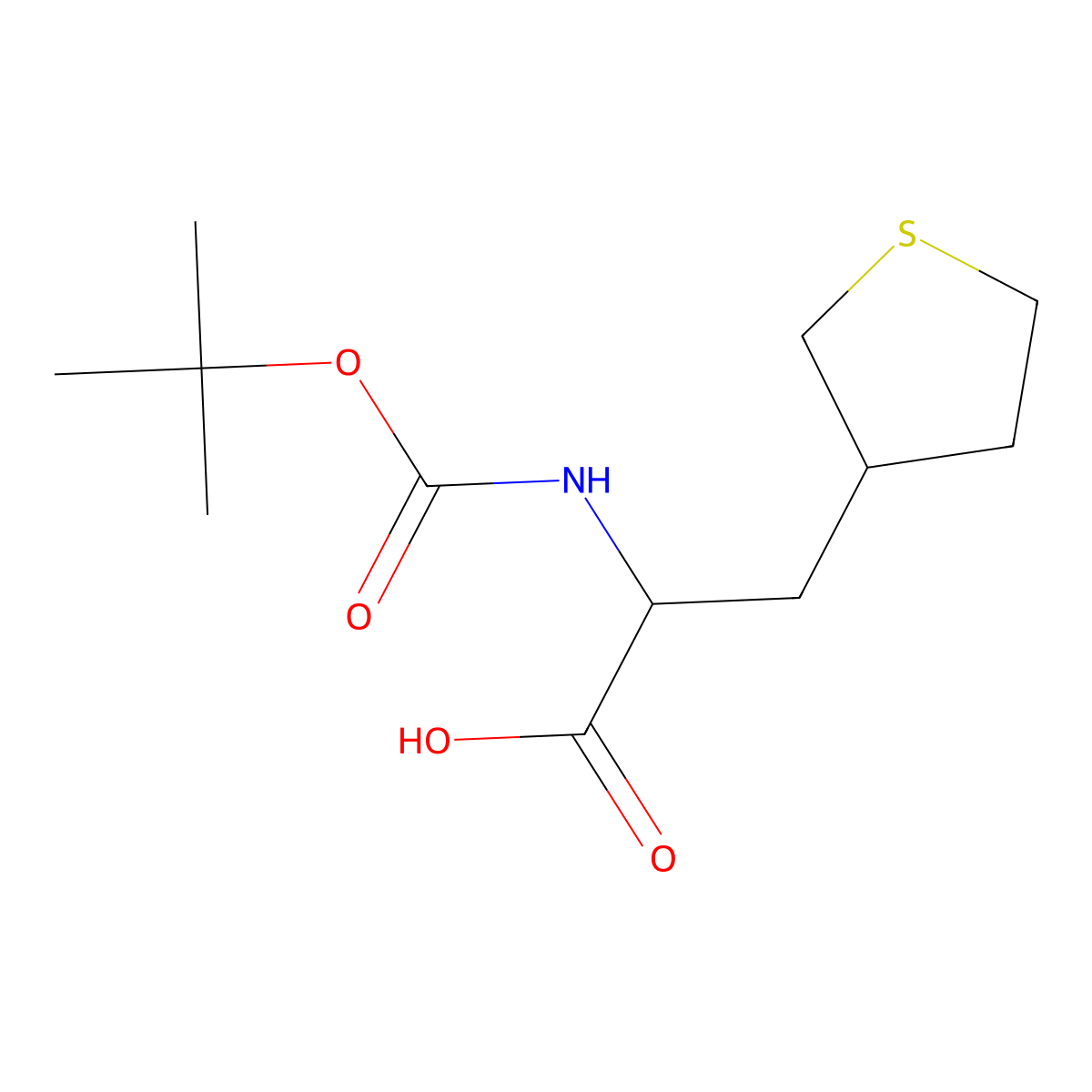 2-{[(Tert-butoxy)carbonyl]amino}-3-(thiolan-3-yl)propanoic acid molecular structure, CAS 2145459-49-8