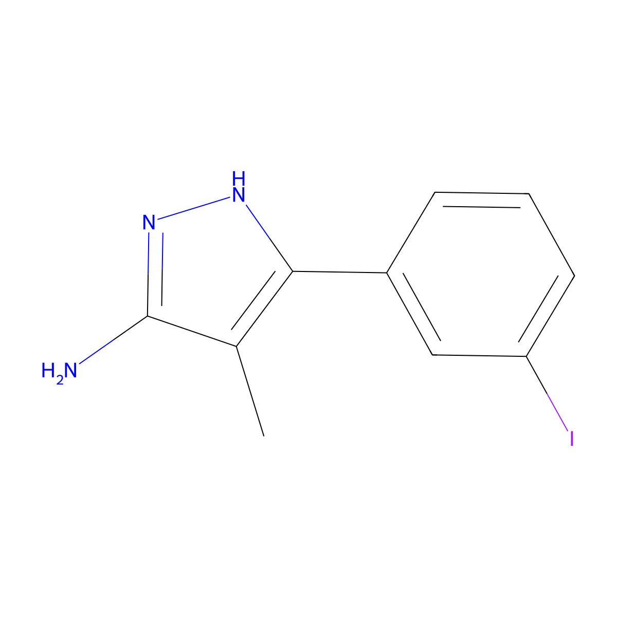 3-(3-Iodophenyl)-4-methyl-1h-pyrazol-5-amine molecular structure, CAS 2145467-70-3