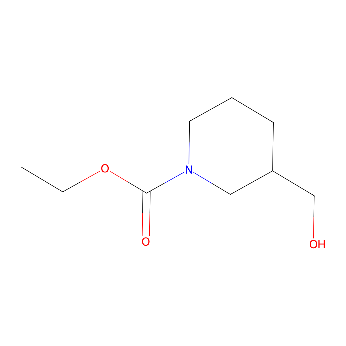 Ethyl 3-(hydroxymethyl)piperidine-1-carboxylate molecular structure, CAS 214548-40-0