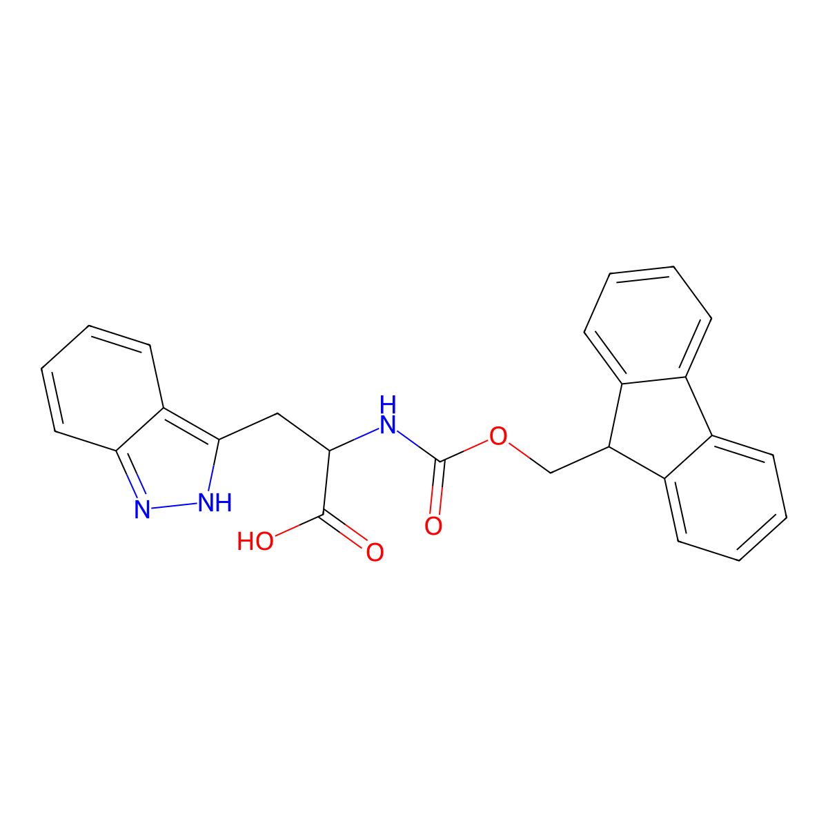 2-((((9H-fluoren-9-yl)methoxy)carbonyl)amino)-3-(2H-indazol-3-yl)propanoic acid molecular structure, CAS 2145513-29-5