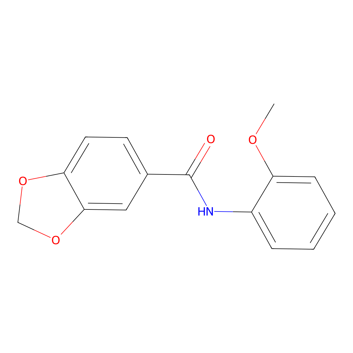 N-(2-methoxyphenyl)-1,3-benzodioxole-5-carboxamide molecular structure, CAS 214553-47-6