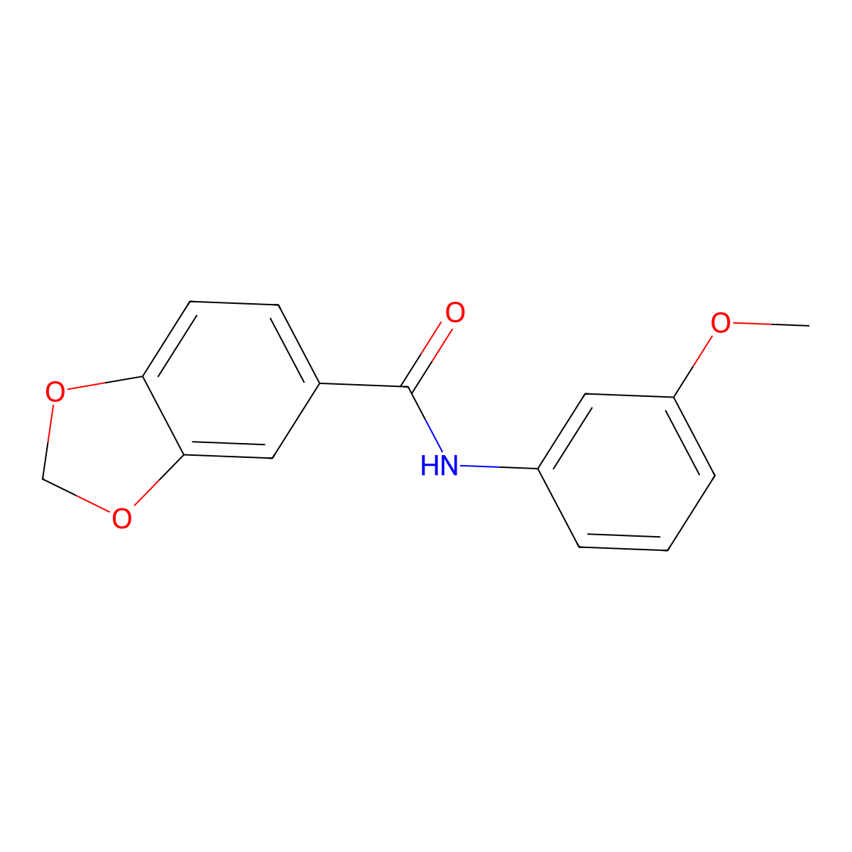 N-(3-methoxyphenyl)-1,3-benzodioxole-5-carboxamide molecular structure, CAS 214553-48-7