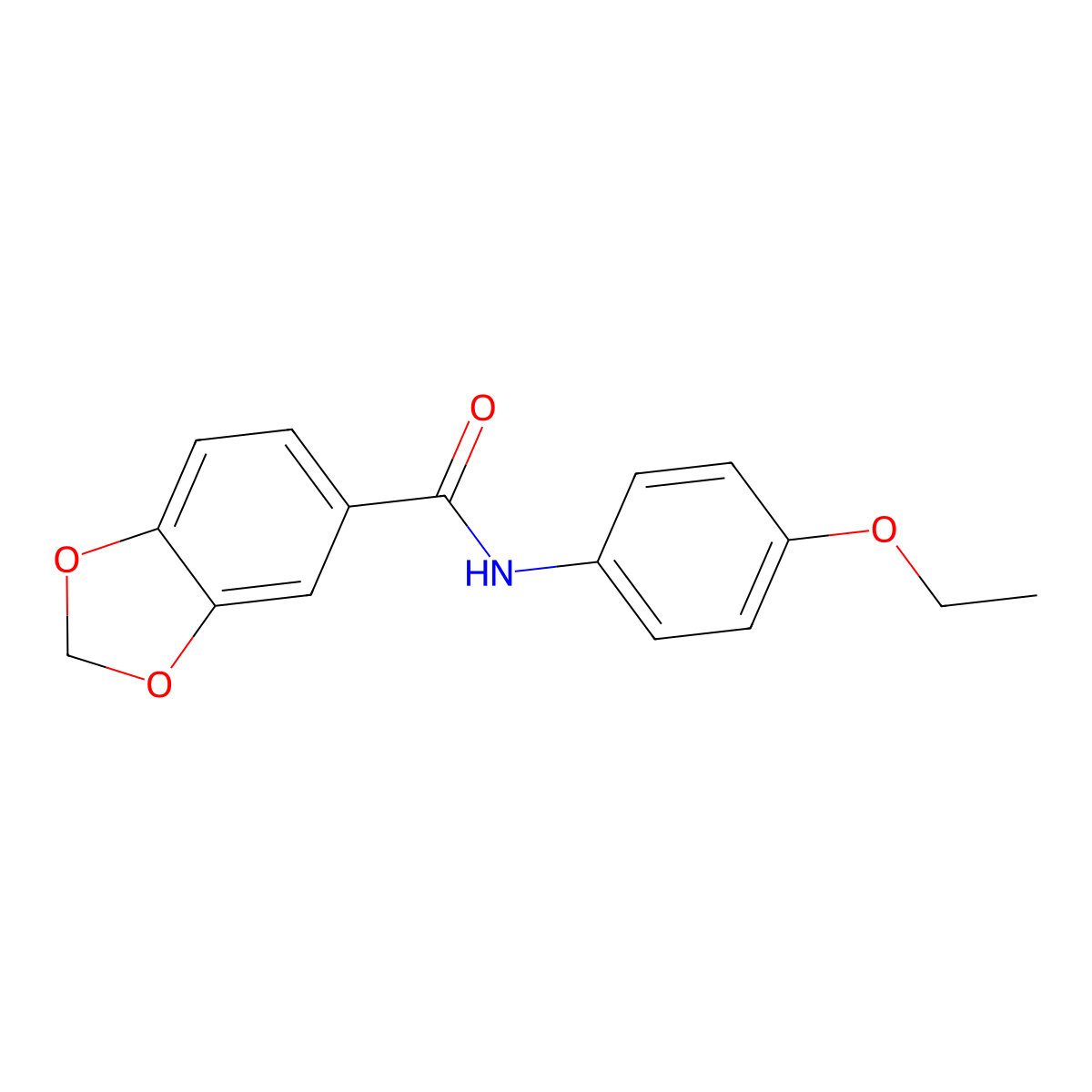 N-(4-ethoxyphenyl)-1,3-benzodioxole-5-carboxamide molecular structure, CAS 214553-49-8