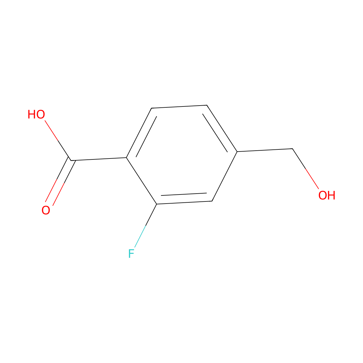 2-Fluoro-4-(hydroxymethyl)benzoic acid molecular structure, CAS 214554-18-4