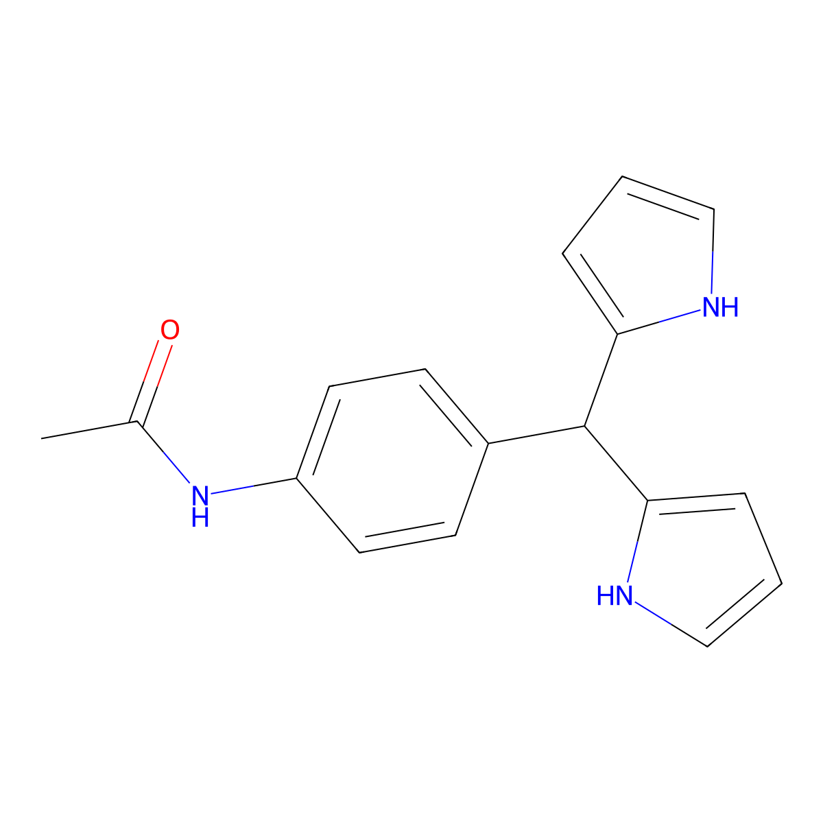 N-(4-(Di(1H-pyrrol-2-yl)methyl)phenyl)acetamide molecular structure, CAS 214554-43-5