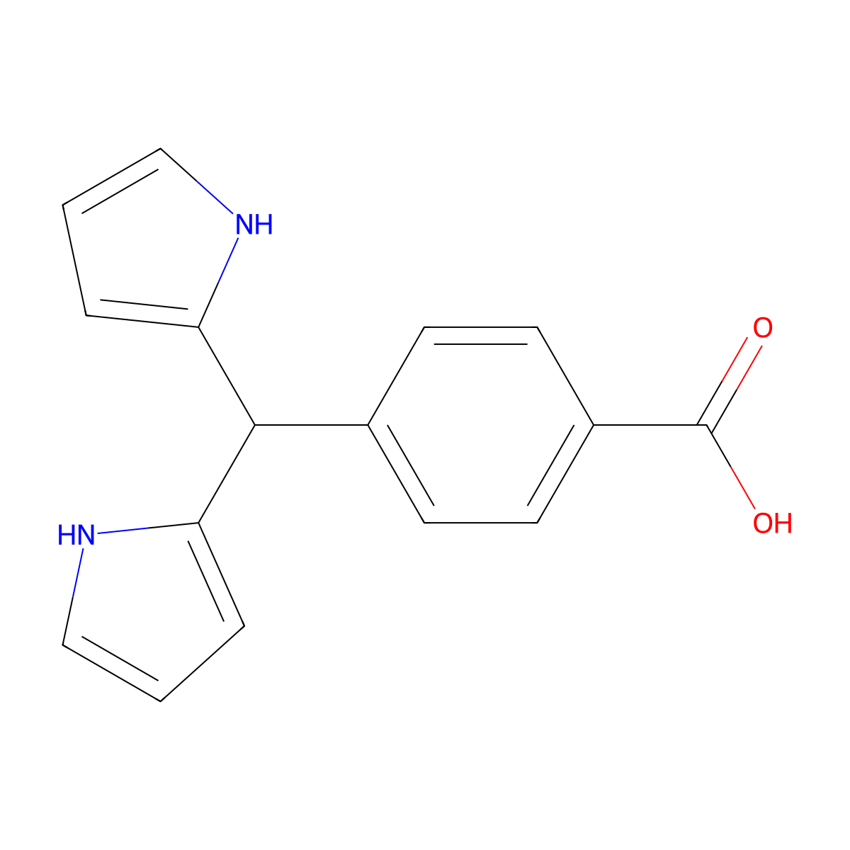 4-[bis(1H-pyrrol-2-yl)methyl]benzoic Acid molecular structure, CAS 214554-44-6