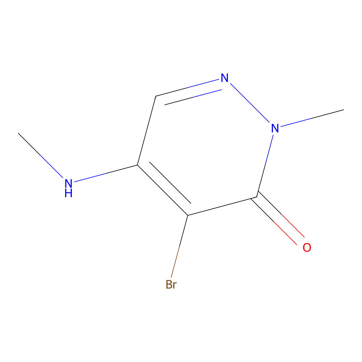 4-bromo-2-methyl-5-(methylamino)pyridazin-3(2H)-one molecular structure, CAS 214556-05-5