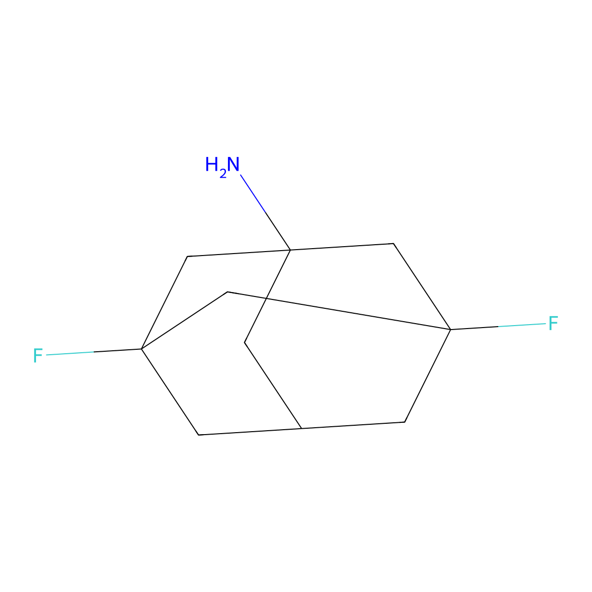 3,5-Difluoroadamantan-1-amine molecular structure, CAS 214557-82-1