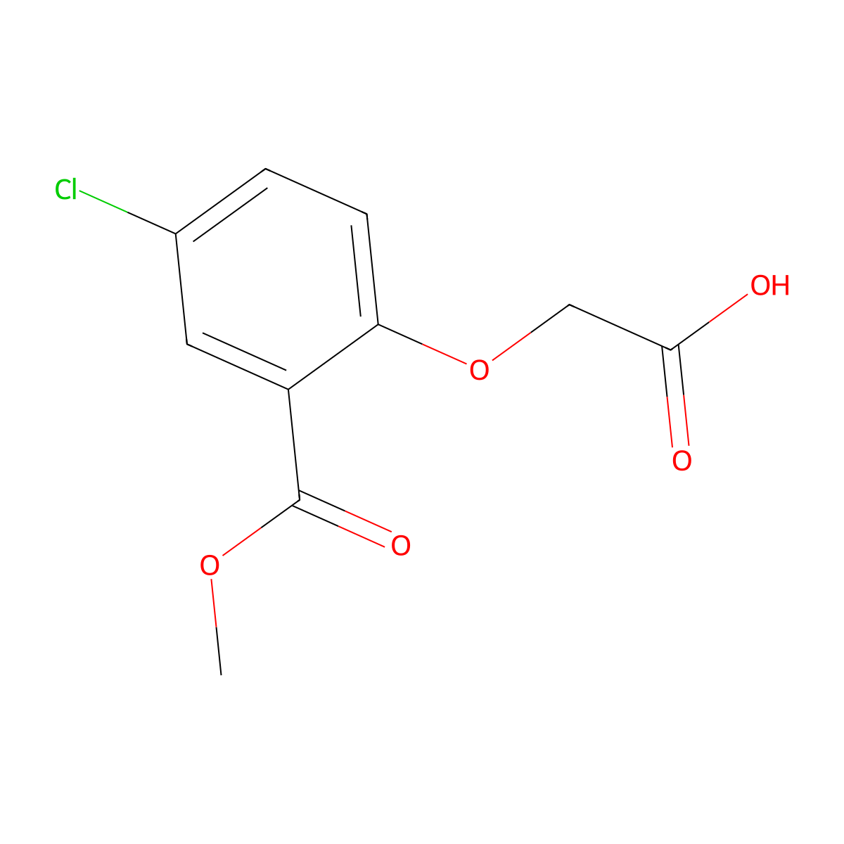 [4-Chloro-2-(methoxycarbonyl)phenoxy]acetic acid molecular structure, CAS 21456-12-2