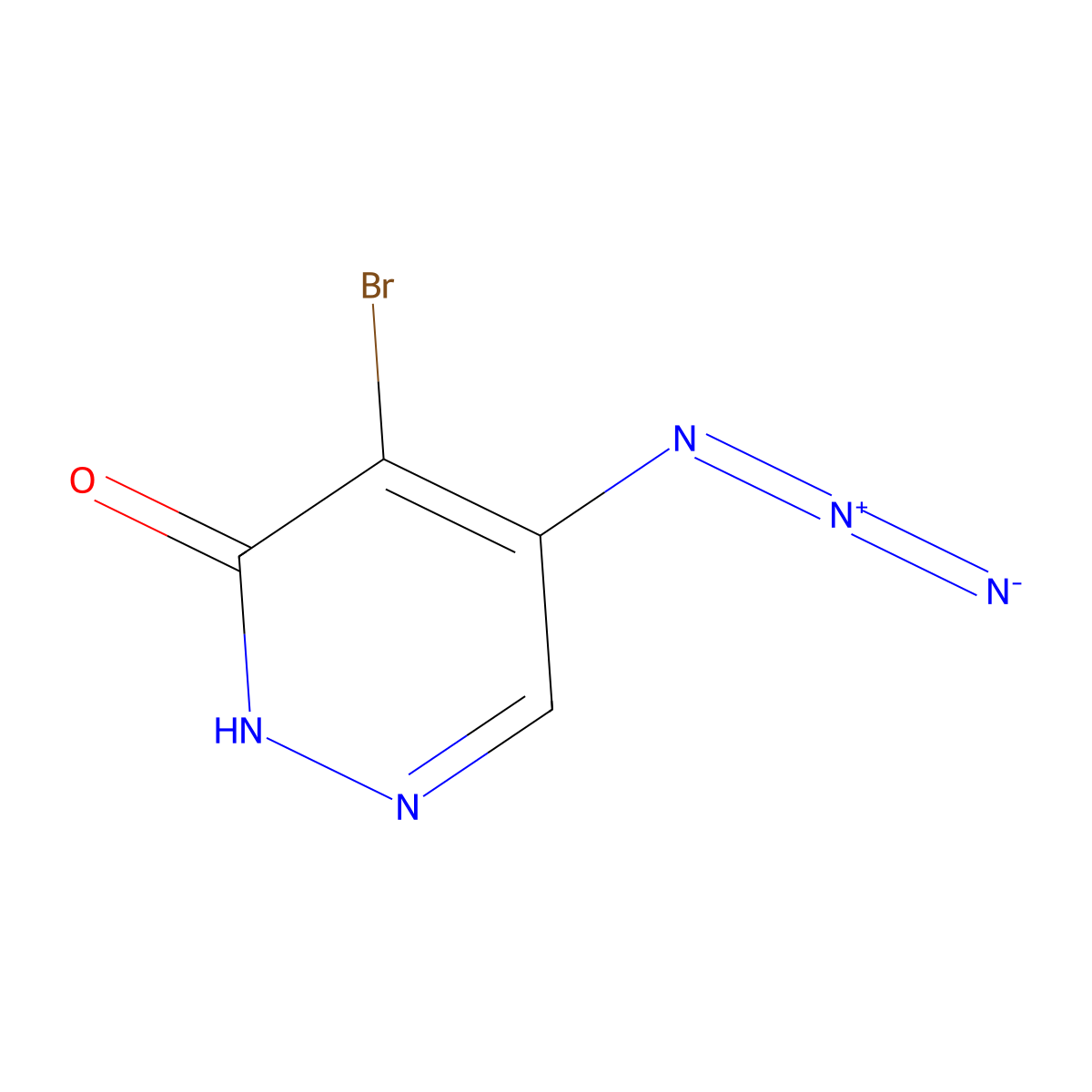 4-Bromo-5-azidopyridazine-3(2H)-one molecular structure, CAS 21456-78-0