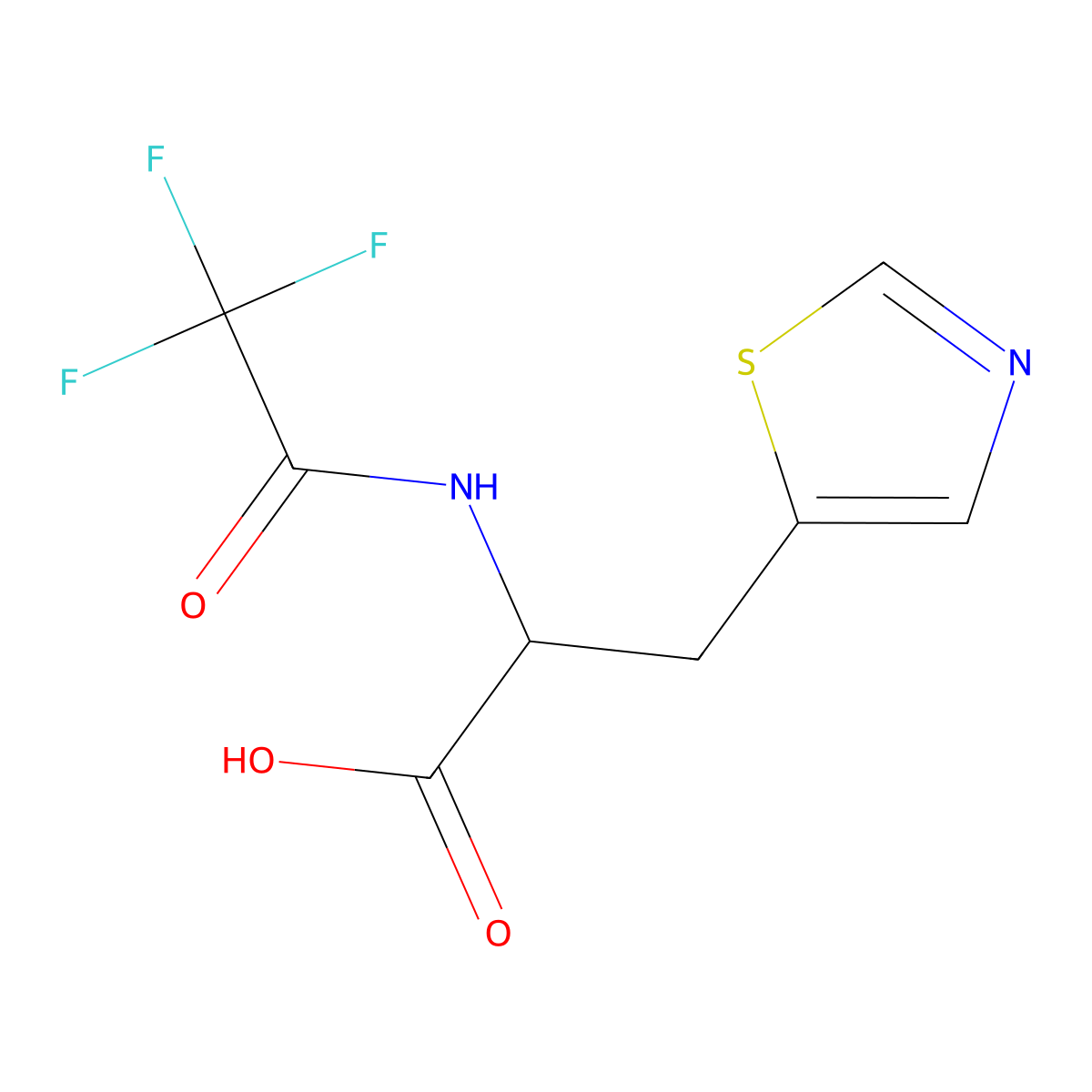 3-(1,3-Thiazol-5-yl)-2-(trifluoroacetamido)propanoic acid molecular structure, CAS 2145627-95-6