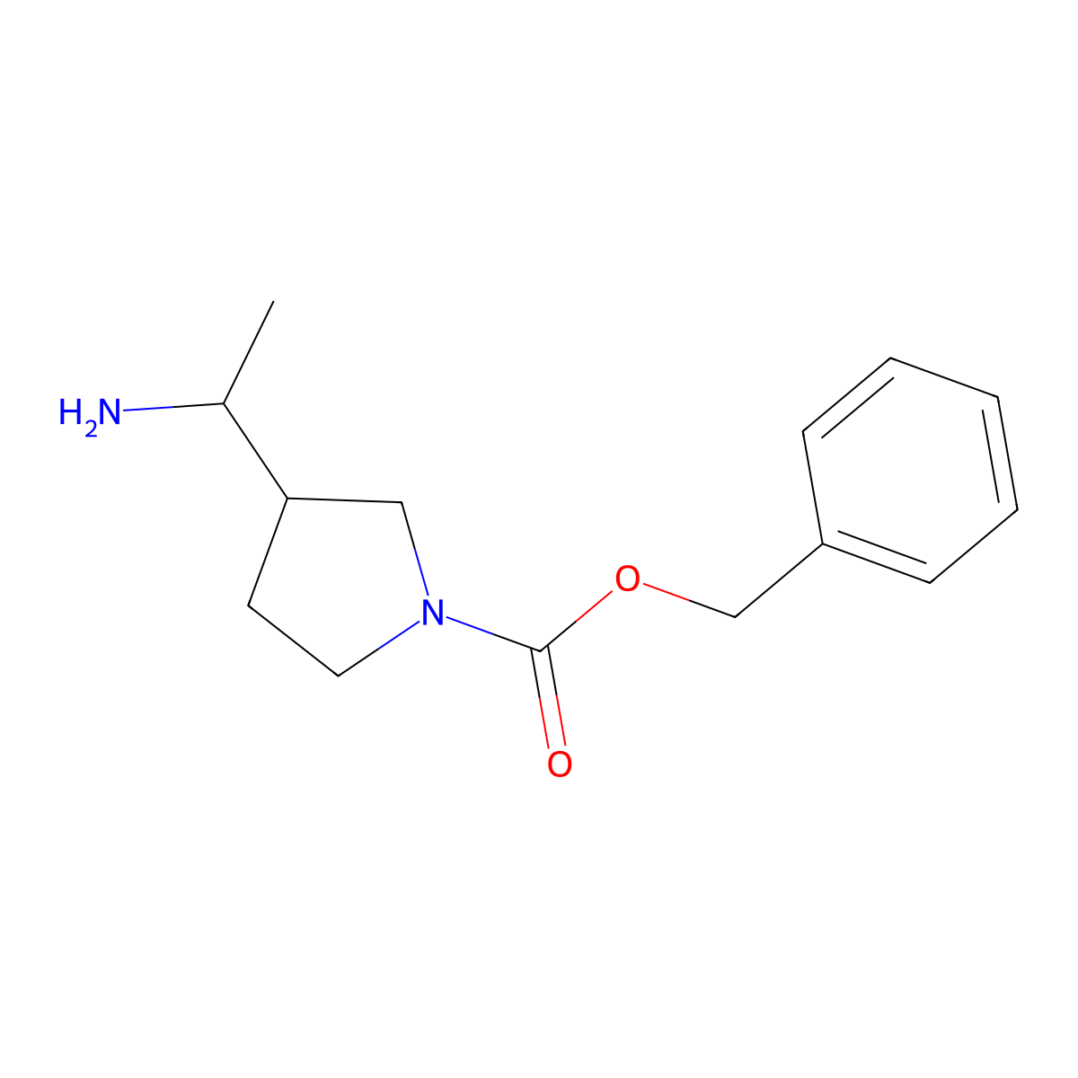 N-Cbz-3-(1-aminoethyl)pyrrolidine molecular structure, CAS 2145690-77-1
